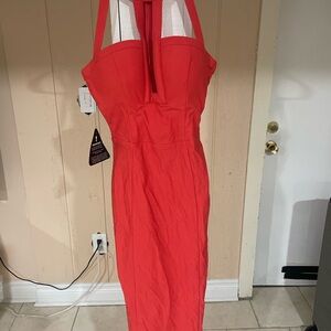 Red Halter Neck Dress